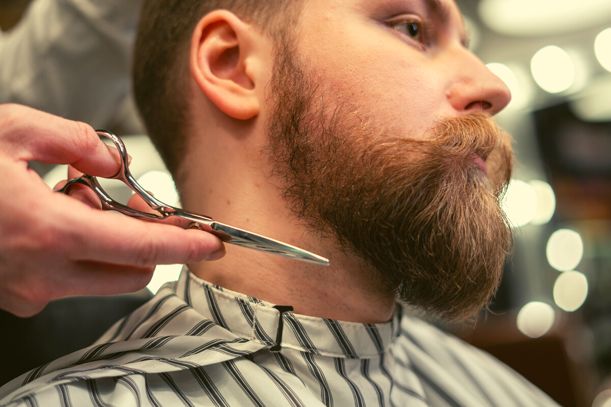 Man Getting a Beard Cut